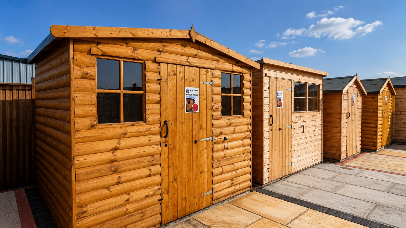 Timber summerhouse with glazed windows